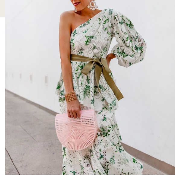 NWT ASOS one shoulder cut work floral print dress with belt - Picture 5 of 9